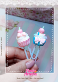 Clips cup cake  rosa