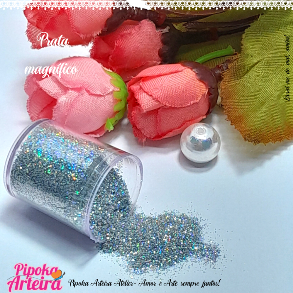 Glitter da Pipoka Importado Prata Magnifico