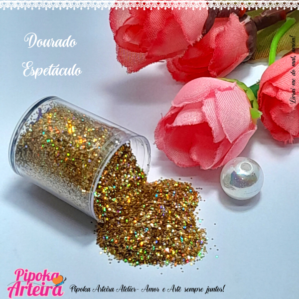 Glitter da Pipoka importado Dourado Espetáculo