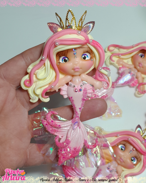 Aplique em biscuit Sereia BARBIE 1