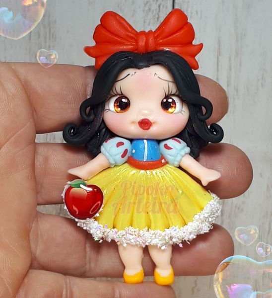 Aplique em biscuit Princesa Branca de Neve