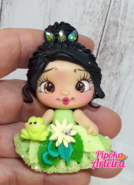 Aplique em biscuit Princesa Tiana