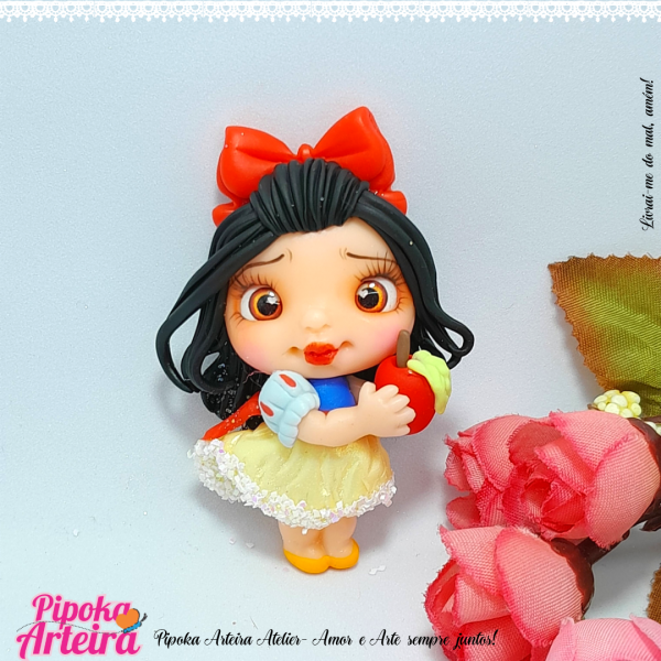 Aplique em biscuit Princesa Branca de Neve  3