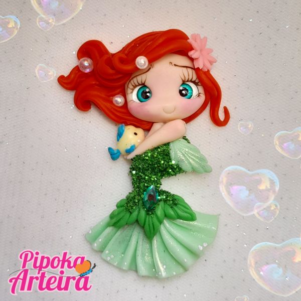 Aplique em biscuit Sereia Ariel 1